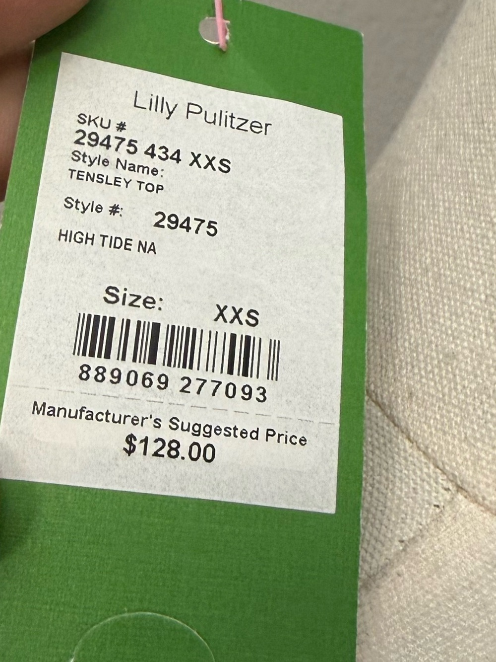 Lilly Pulitzer NWT Tensley Top High Tide Na XXS - Picture 3 of 5
